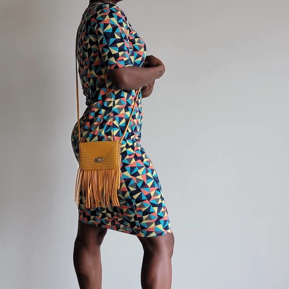 Fringe Crossbody Bag | Amber Orange Crossbody Purse | Fringe Bag - Picture 2 of 5